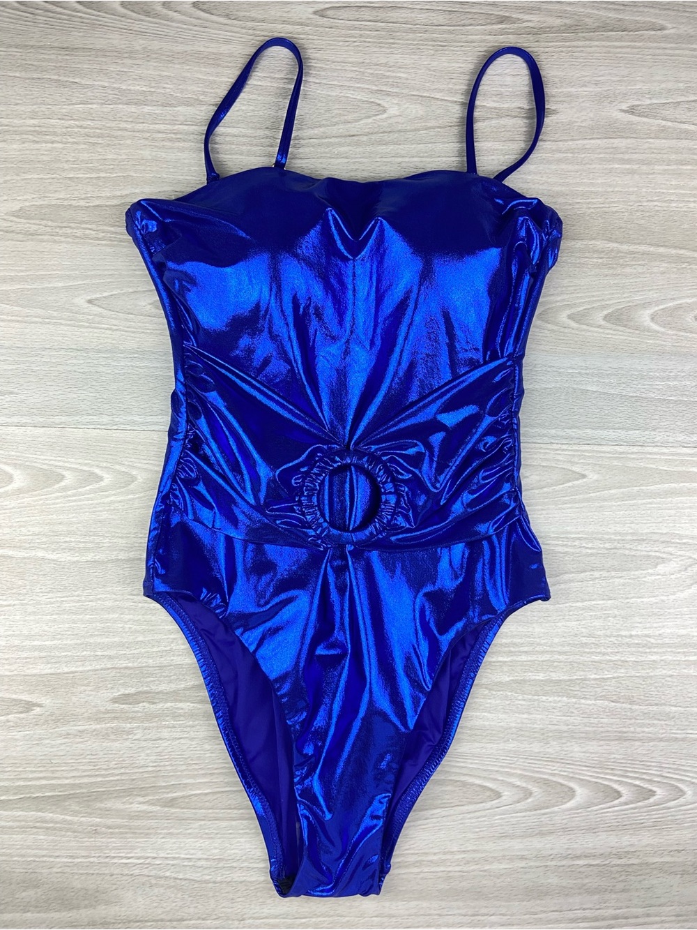 Sunshine 79 High Shine Blue Sparkle Bandeau One Piece Swimsuit Size 6 - Picture 10 of 16